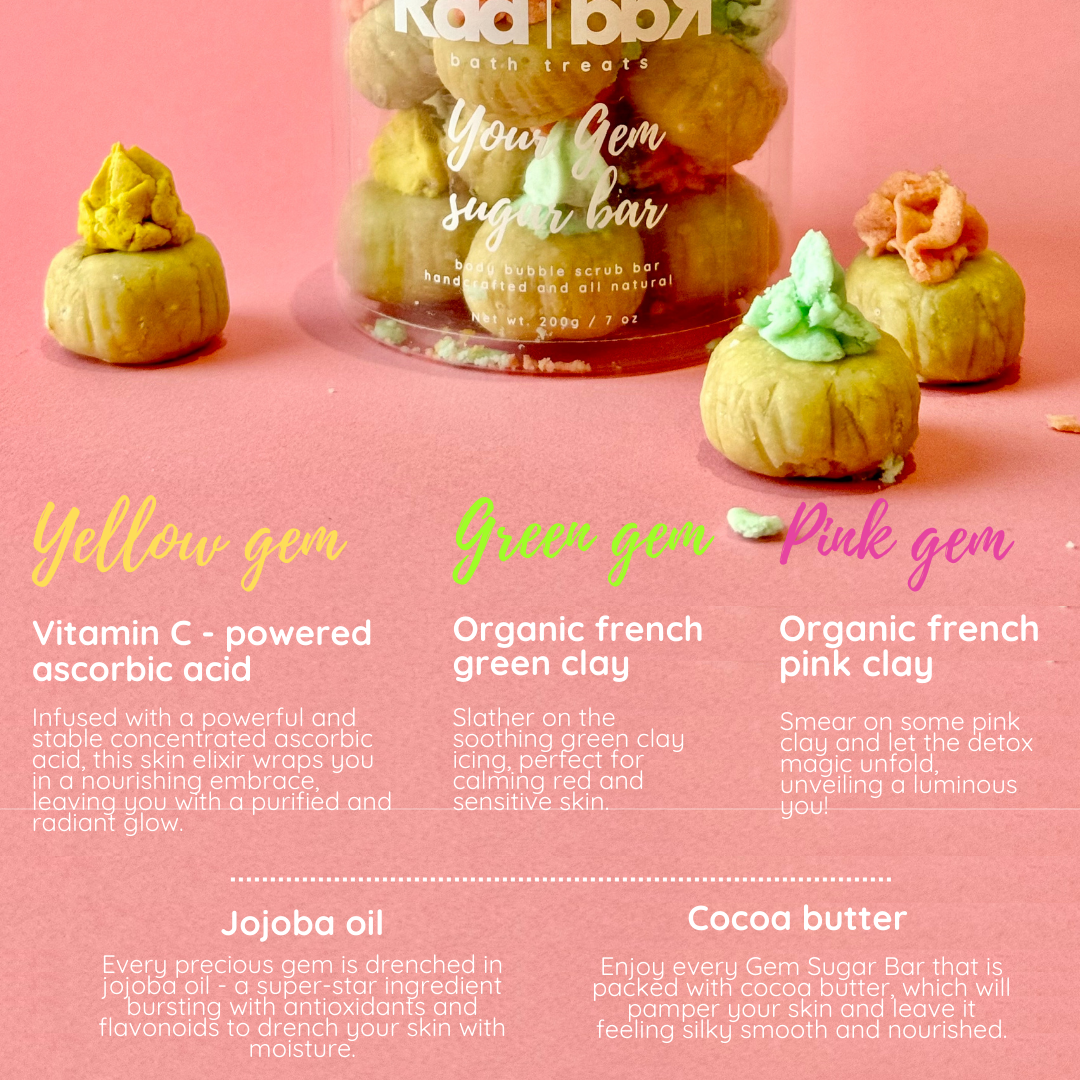 Your gem sugar bar -body bubble scrub bar