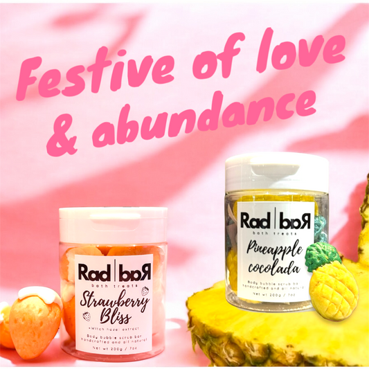 Festive of love bundle - Award-winning Pineapple cocolada & strawberry bliss body bubble scrub