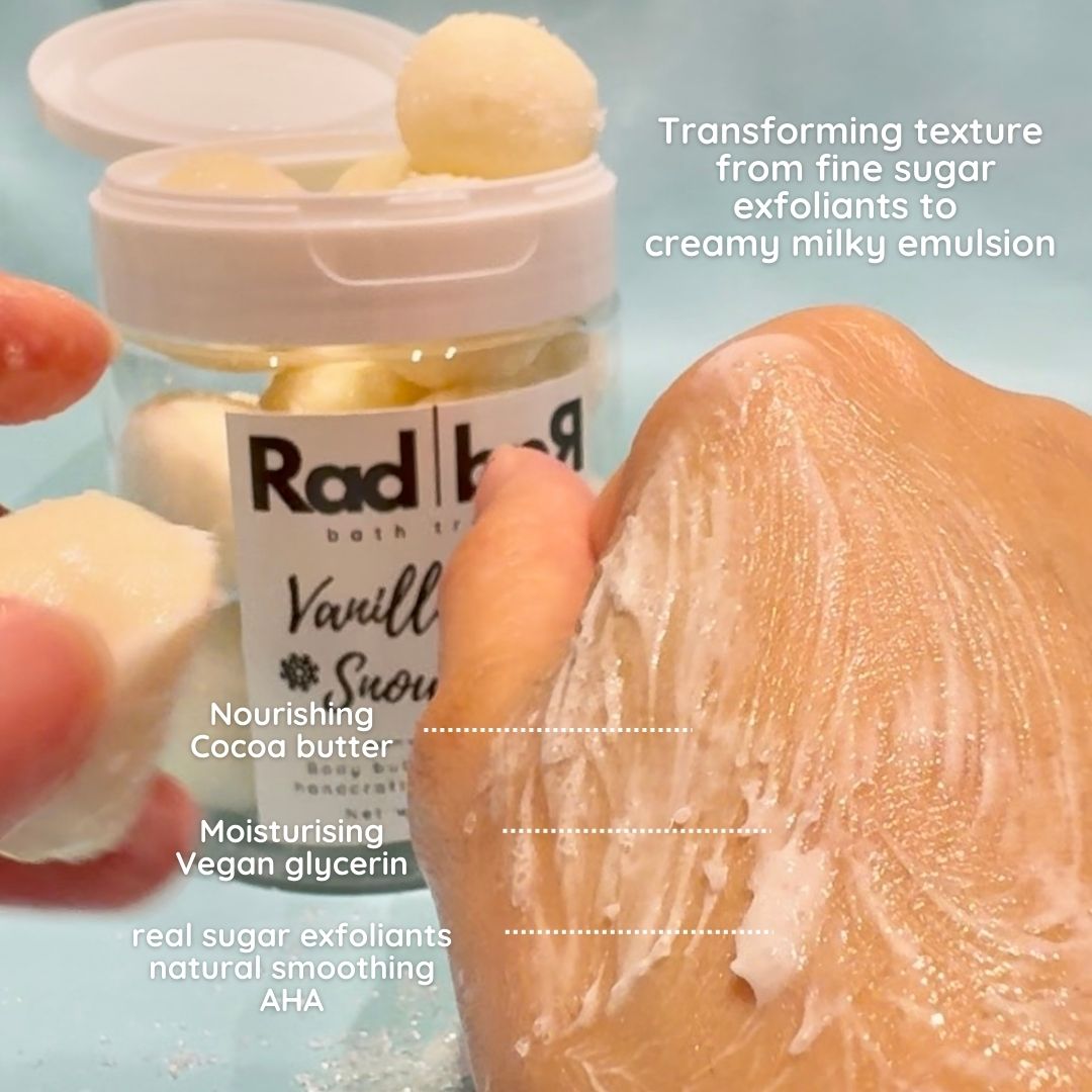 New! Vanilla bean snowball body bubble scrub