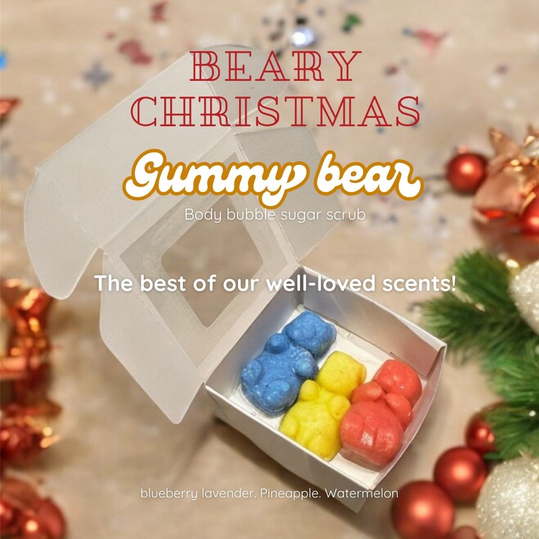 Gummy bear body bubble sugar scrub
