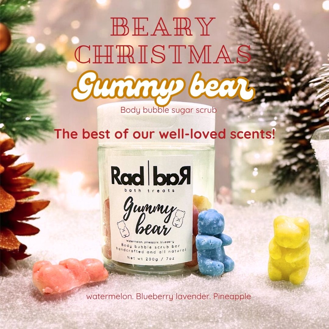 Gummy bear body bubble sugar scrub
