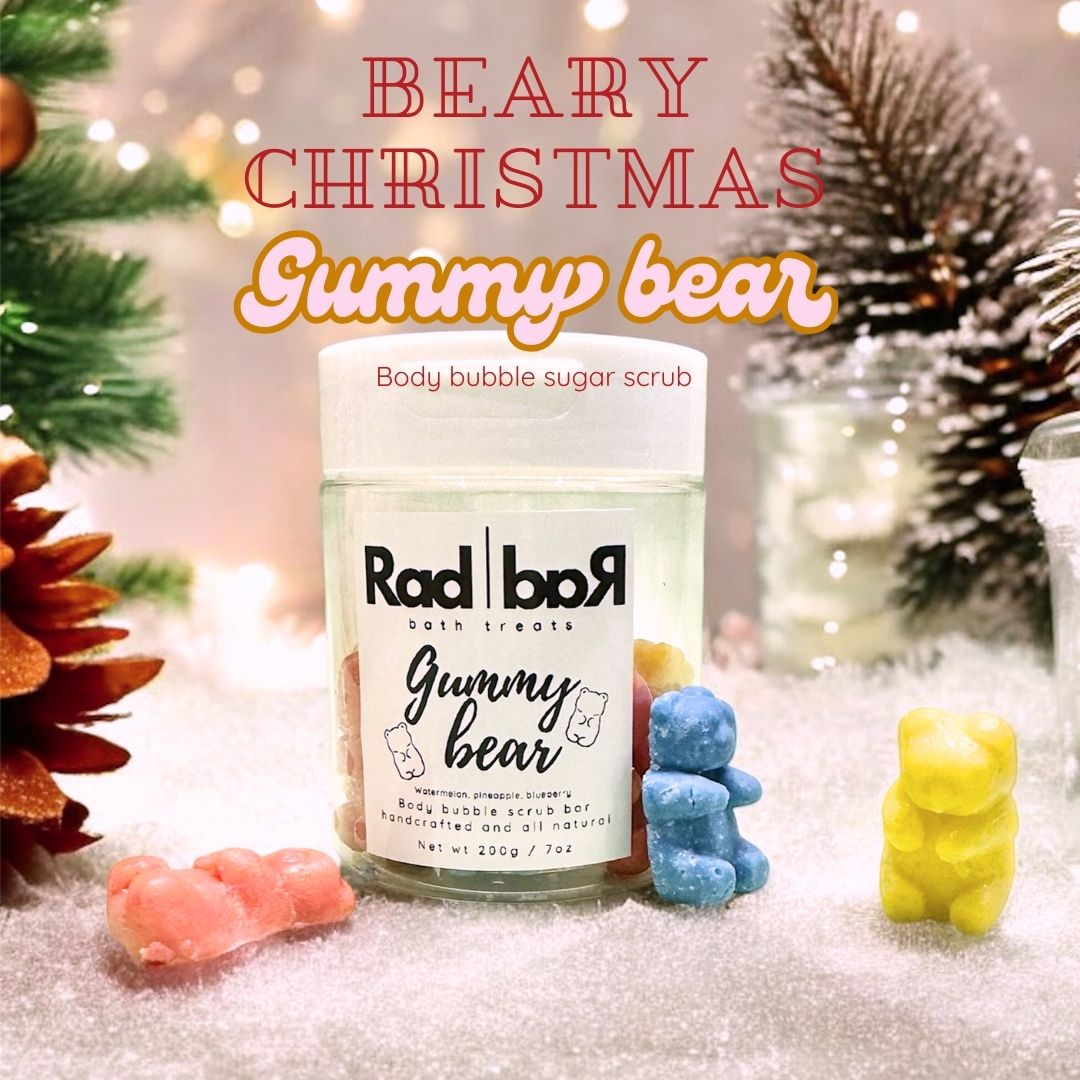 Gummy bear body bubble sugar scrub