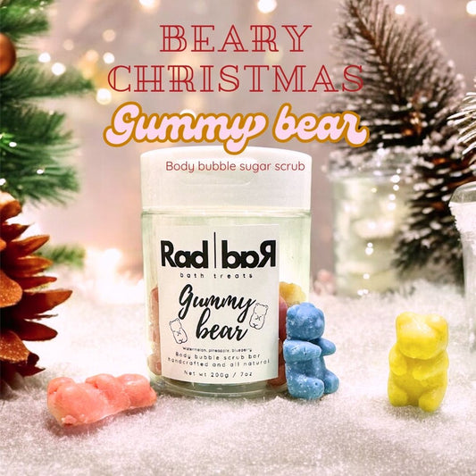 Gummy bear body bubble sugar scrub